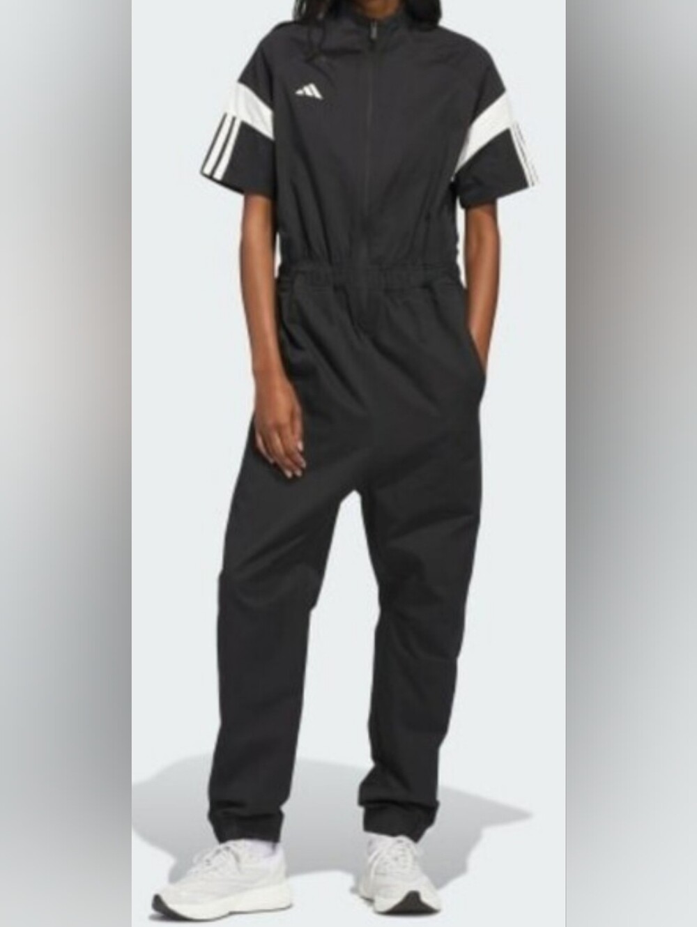 Adidas Women Tiro Black Short-Sleeve Jumpsuit